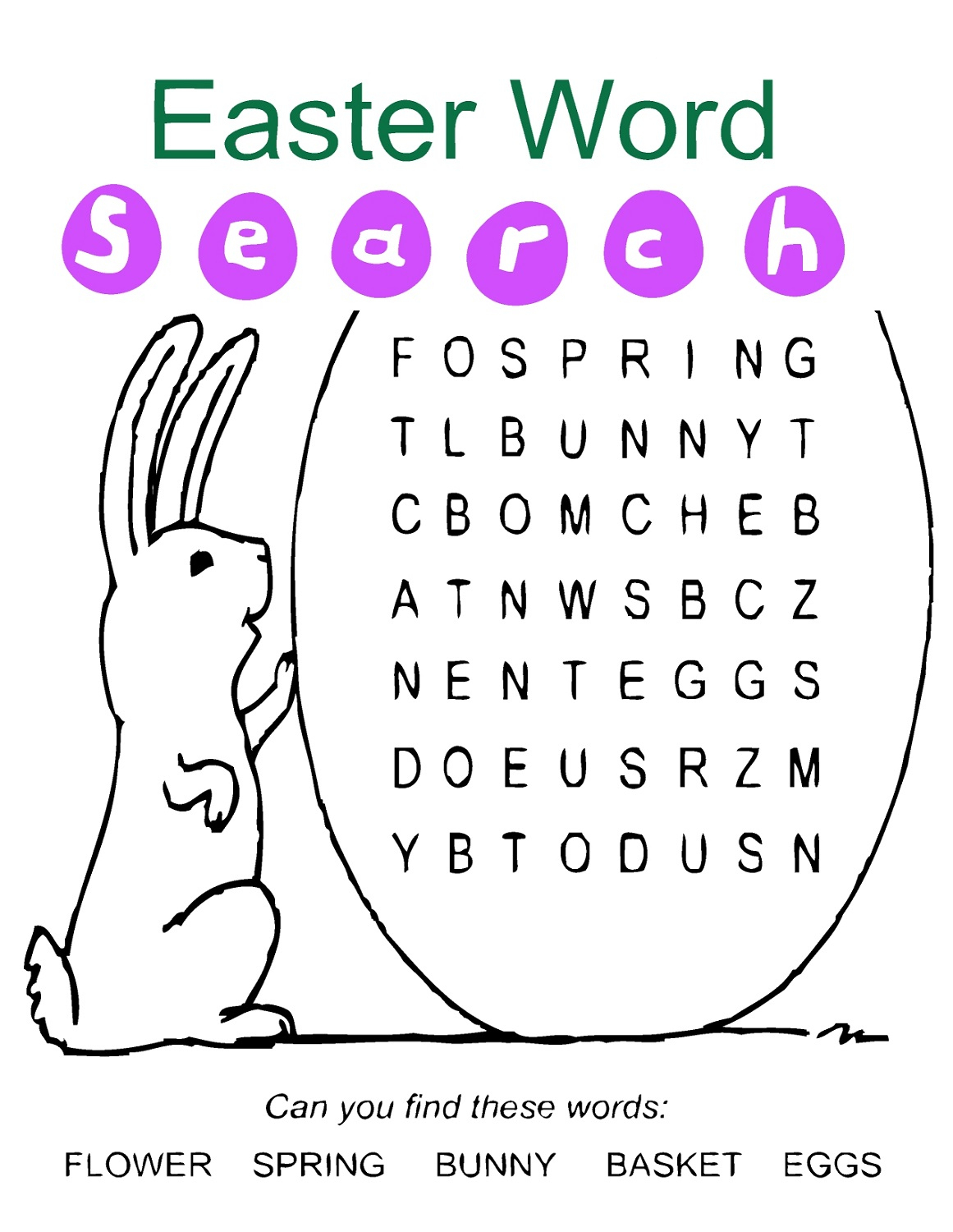 Easter Word Search For Kids | Printable Shelter