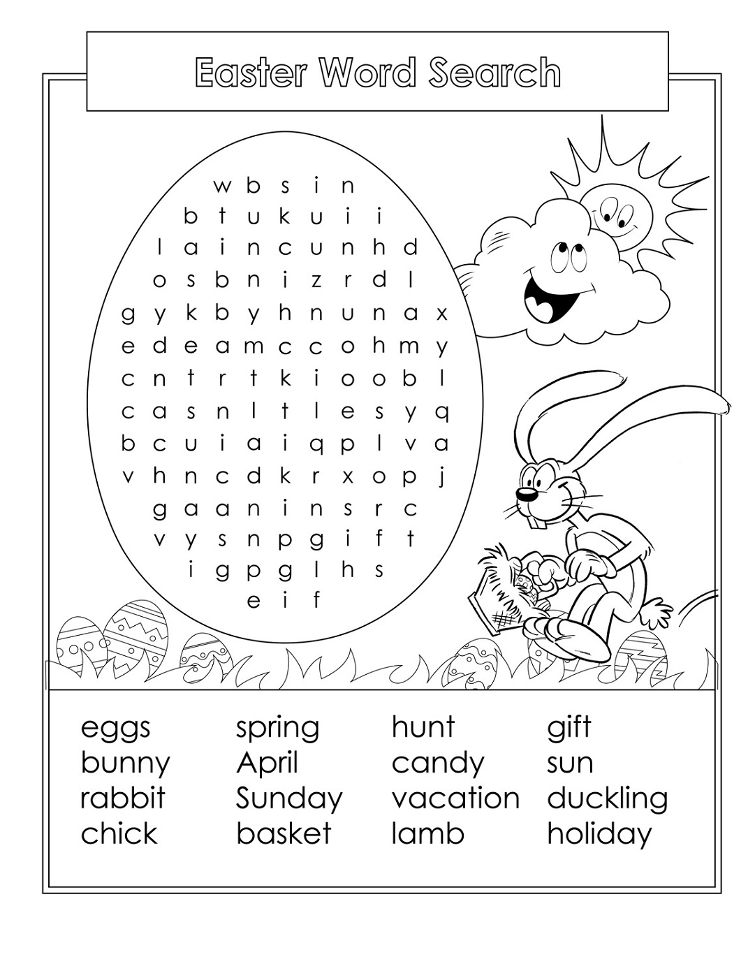 Easter Word Search For Kids | Printable Shelter