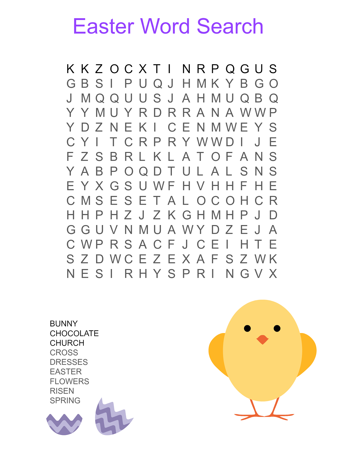 Easter Word Search For Kids | Printable Shelter