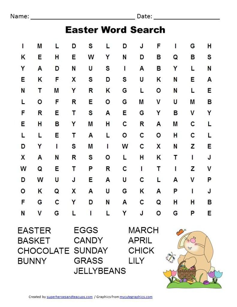 Easter Word Search Free Printable For Kids | Lillian Home
