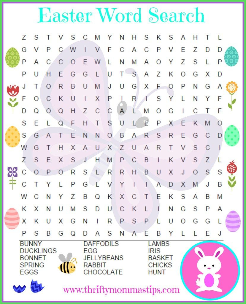 Free Easter Word Search Printables Word Search Printable