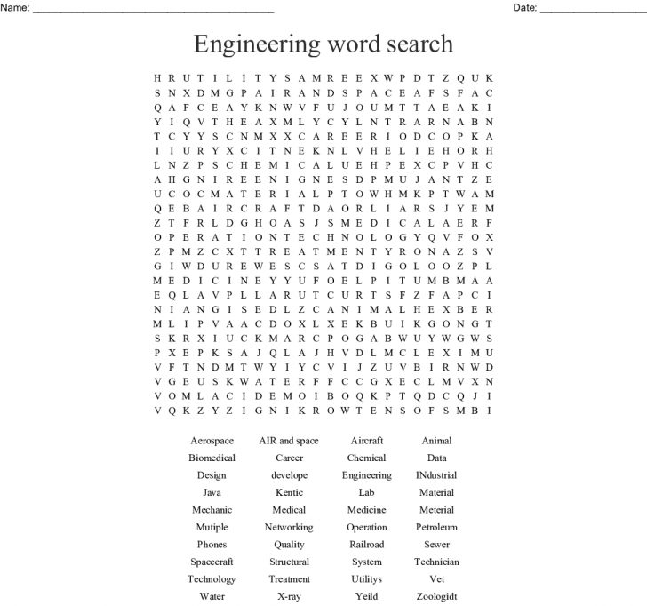 Engineering Word Search - Wordmint | Word Search Printable