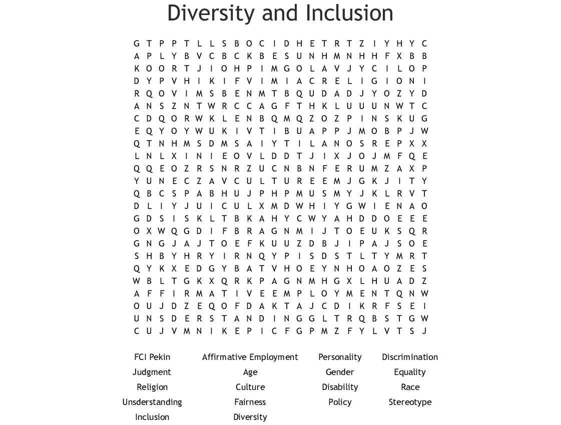 Equality &amp;amp; Diversity Word Search - Wordmint
