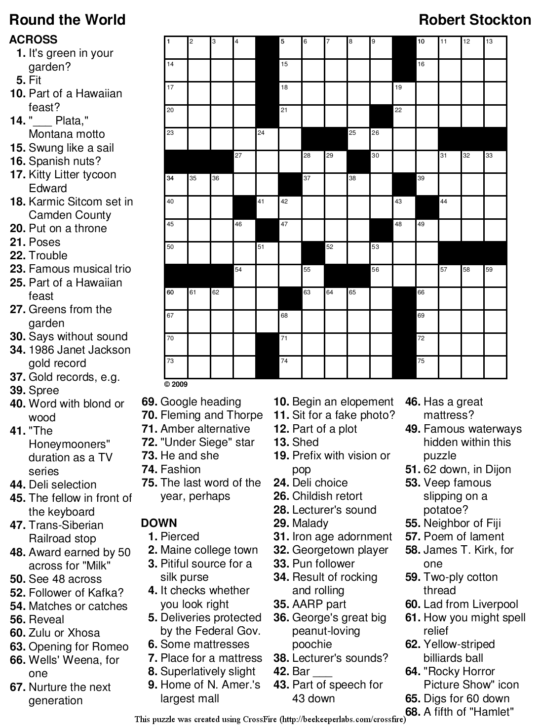 free crossword puzzle maker printable large