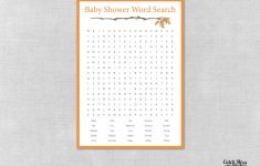 Fall Baby Shower Word Search, Autumn Baby Shower Word Search, Printable  Baby Shower Game