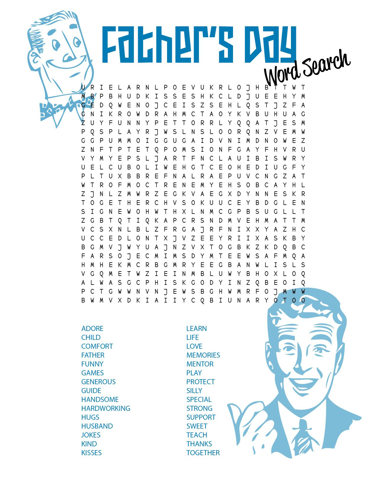 Father&amp;#039;s Day [Free Printable | Free Printable Word Searches