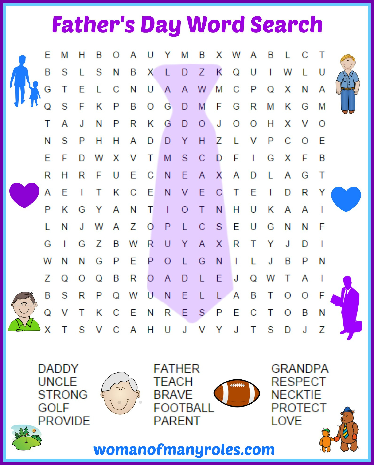 fathers day word search design corral