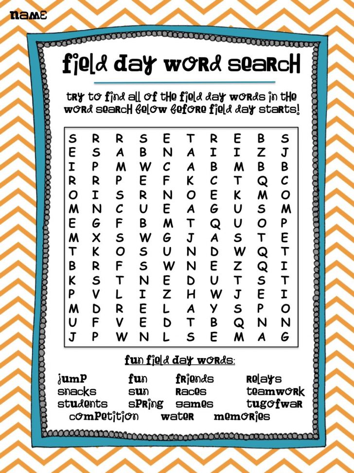 Field Day Word Search Printable