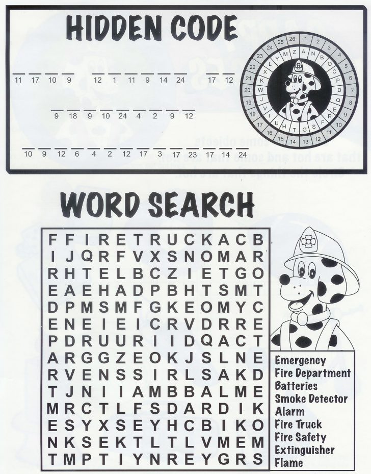 Fire Safety Word Search Printables