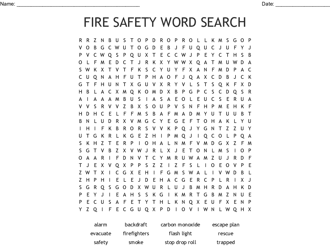 Firefighter Word Search - Wordmint
