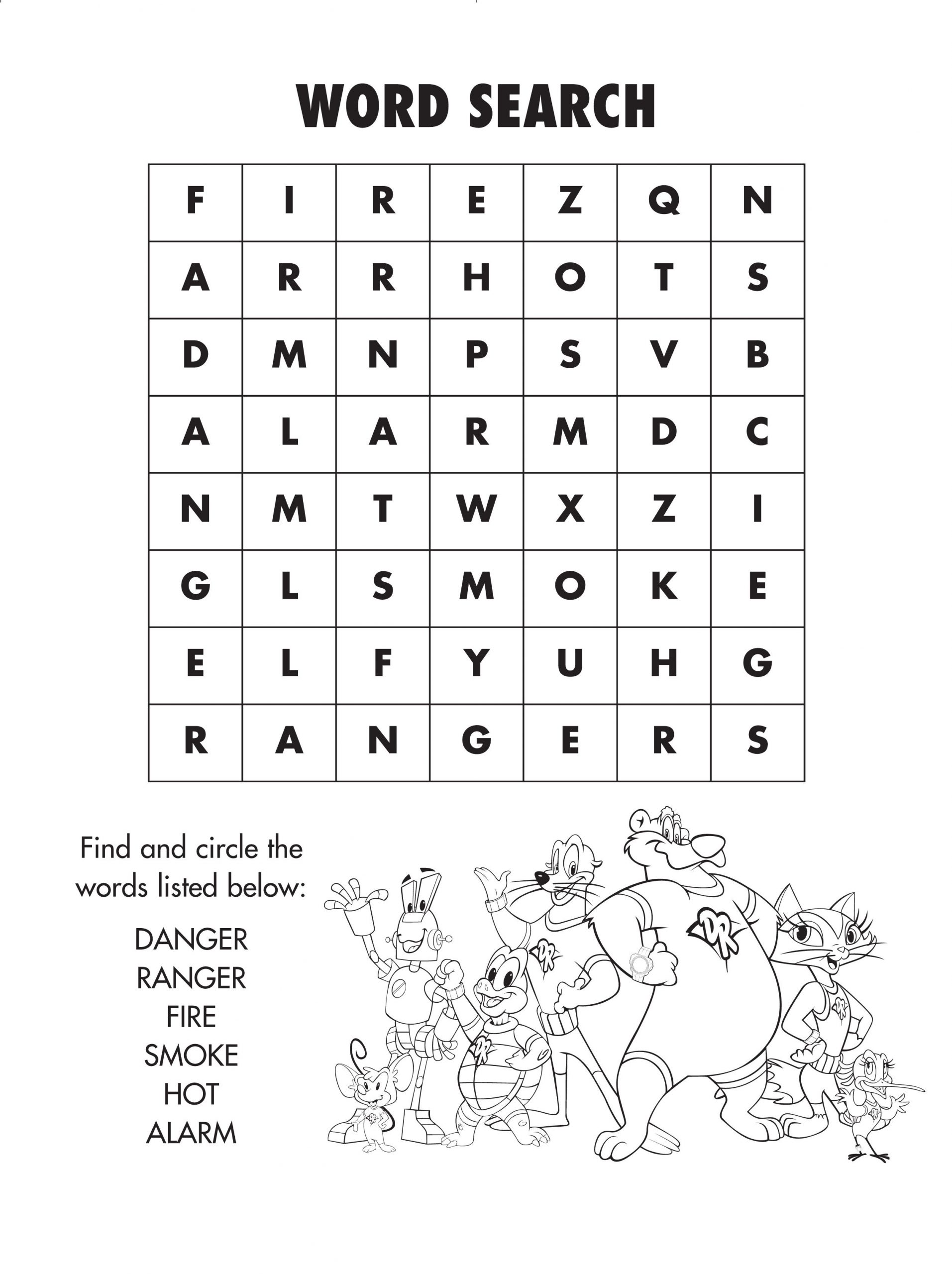 Firesafety Word Search! #freeprintable | Brain Activities