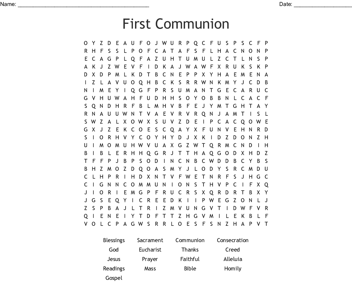 Free Printable Communion Word Search