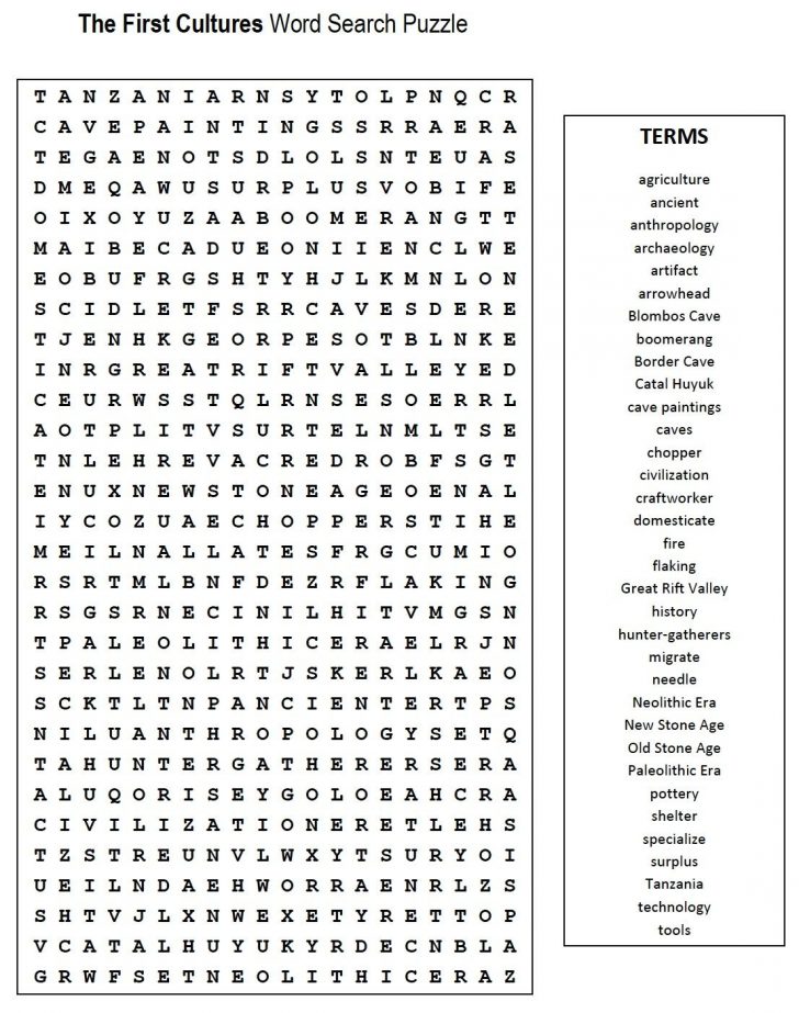 6th Grade Word Search Puzzles Printable