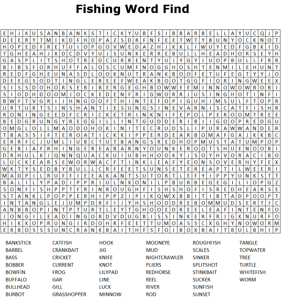 Fish Word Search Printable | Printable Shelter