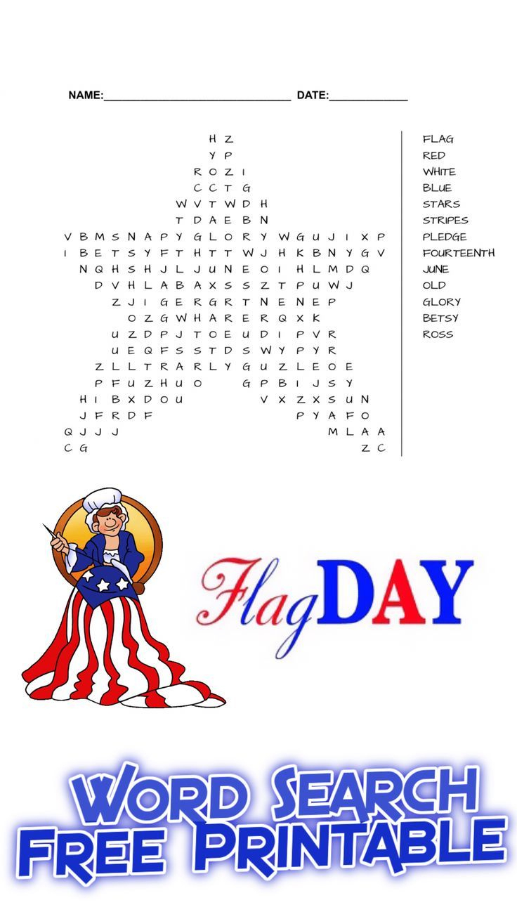 Flag Day Word Search Free Printable | Free Printables