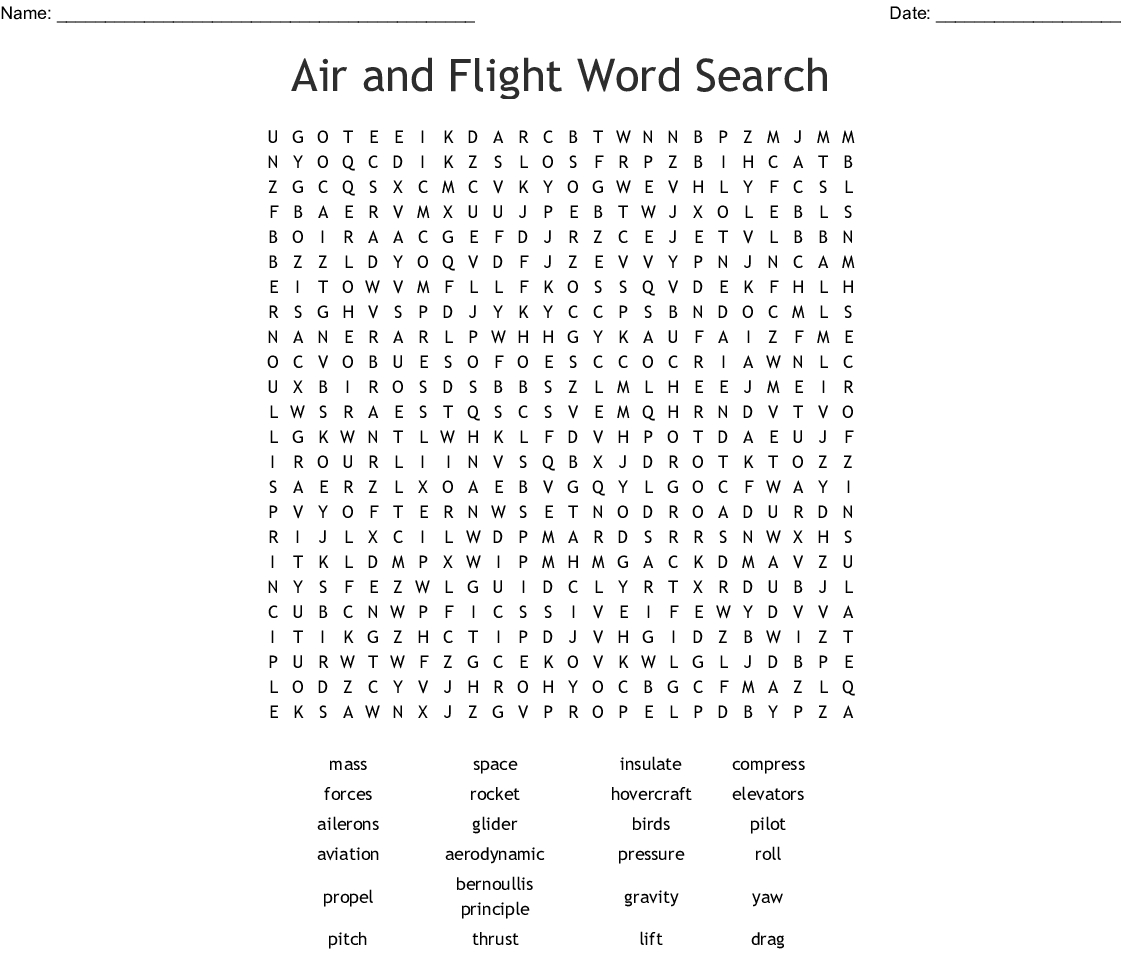 Flight Word Search - Wordmint