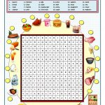 Food And Drinks Wordsearch   English Esl Worksheets For