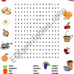 Food Word Search Puzzle   Esl Worksheetdenizseker