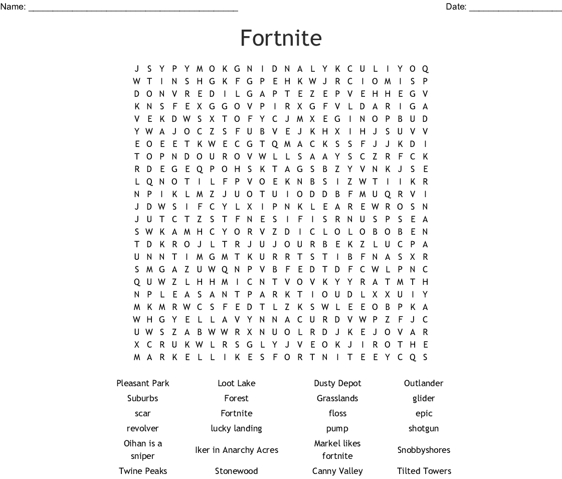 fortnite word search wordmint word search printable