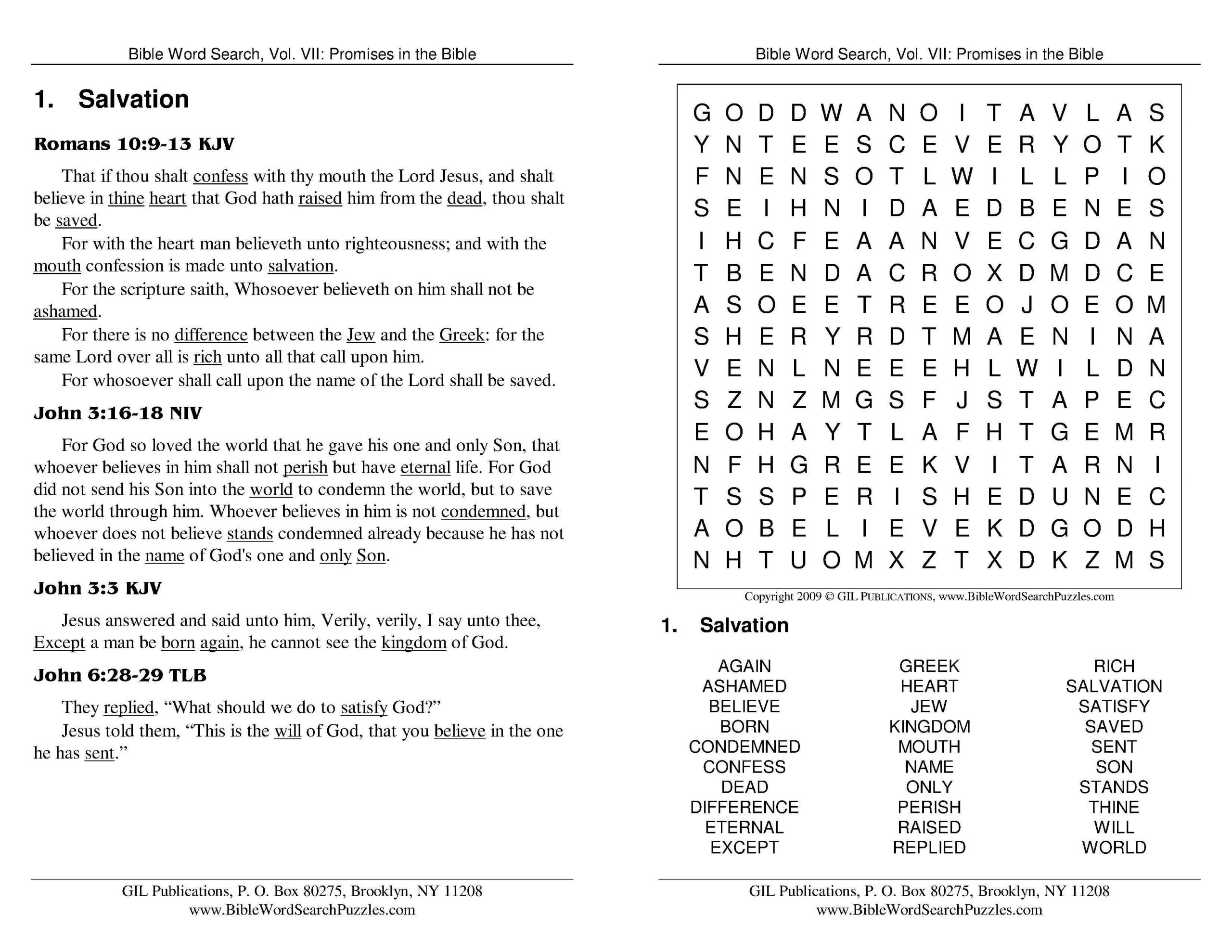 Free Printable Bible Word Searches