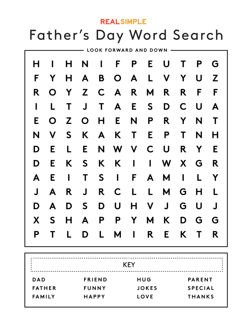 Printable Father S Day Word Search