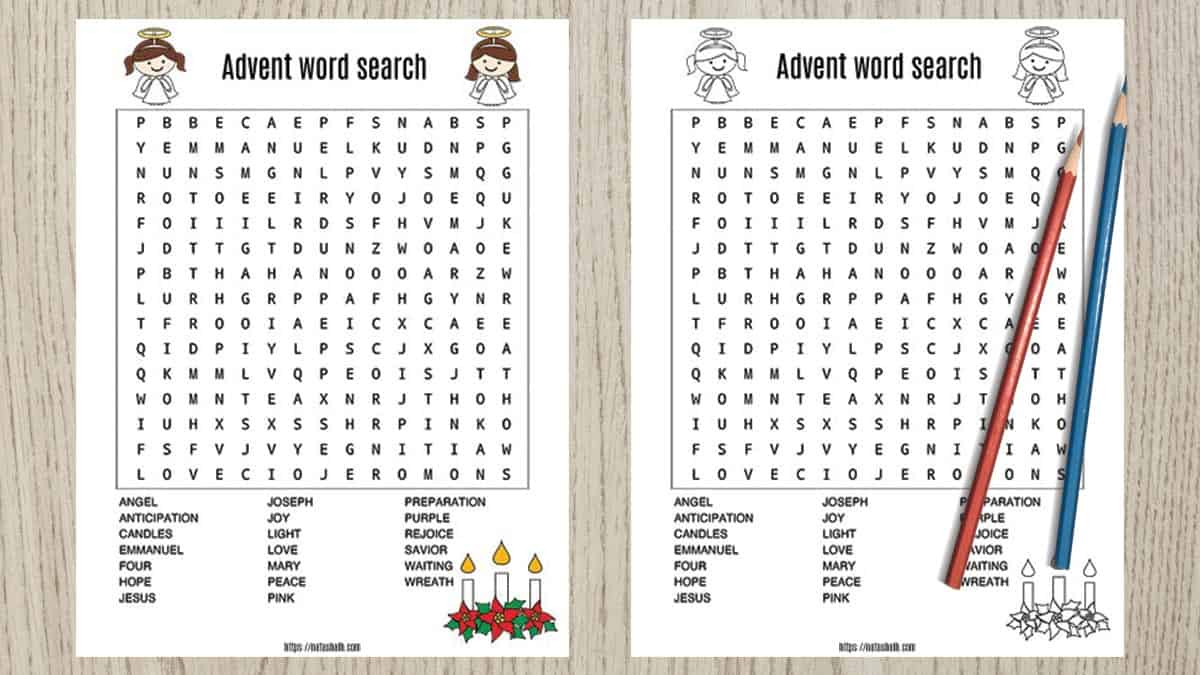 Free Printable Advent Word Search - The Artisan Life
