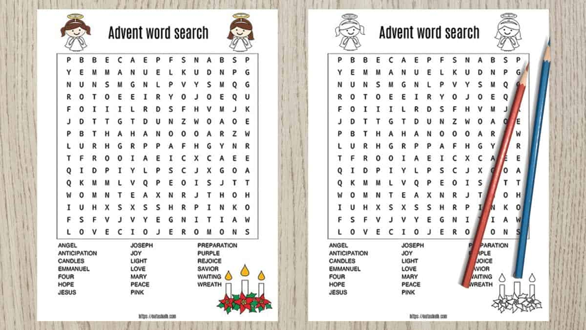 Printable Advent Word Search Word Search Printable