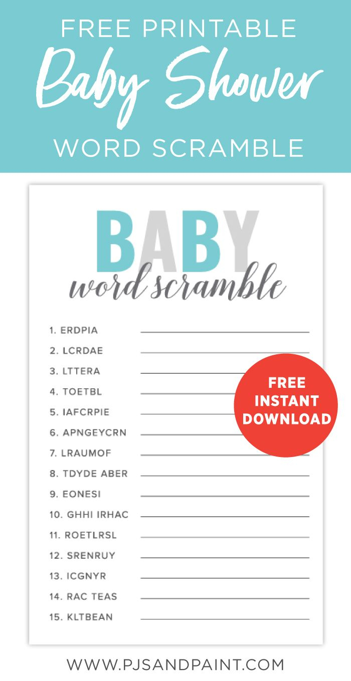 Free Printable Baby Shower Games - Pjs And Paint - Volume 1
