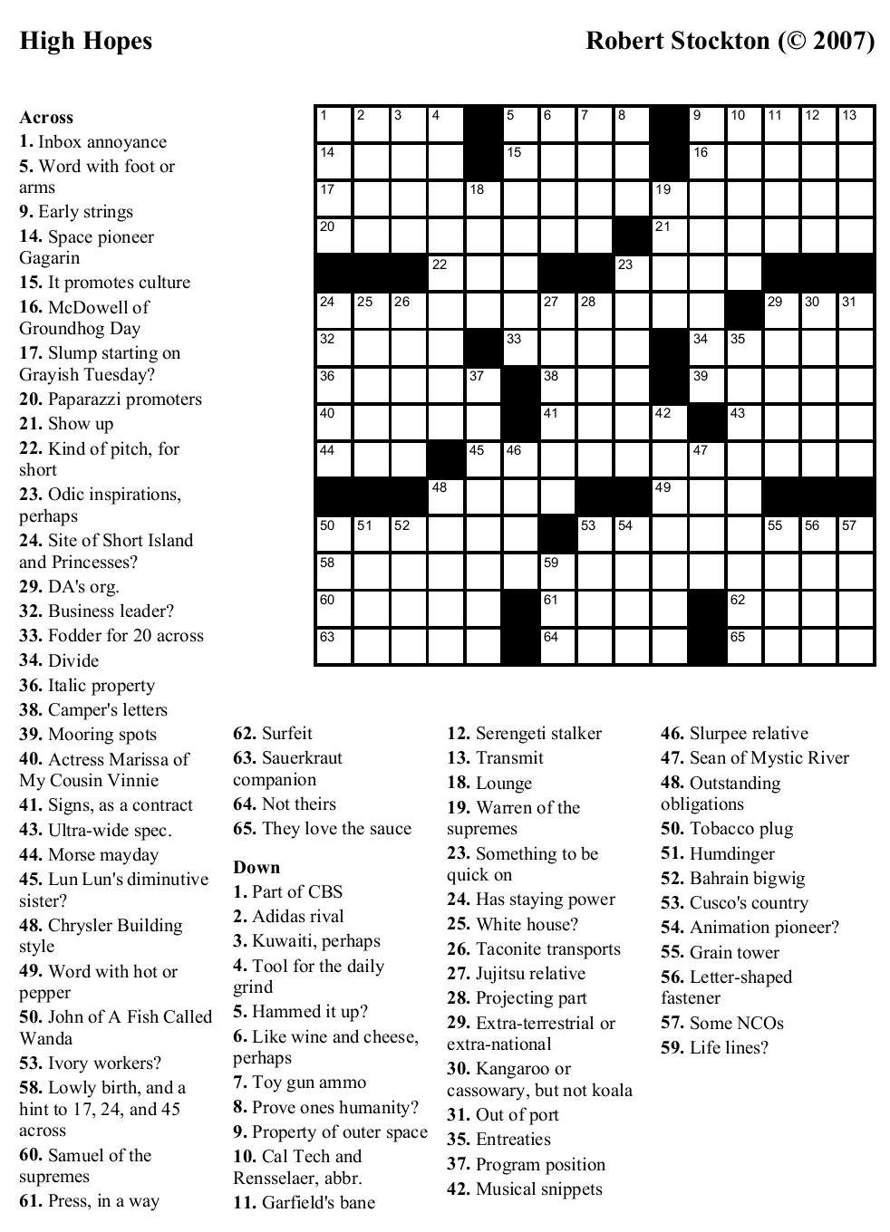 Free Printable Crossword Puzzles | Printable Crossword Puzzles