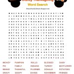 Free Printable Disney Thanksgiving Word Search | Disney