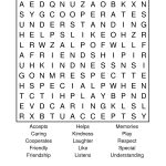 Free Printable Friendship Word Search | Scope Of Work