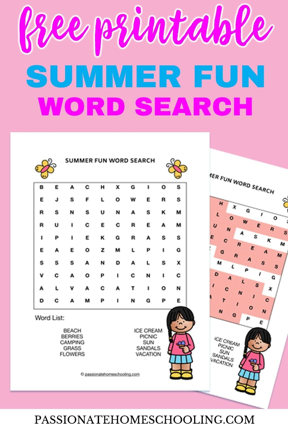 Free Printable Summer Fun Word Search | Summer Fun, Cool