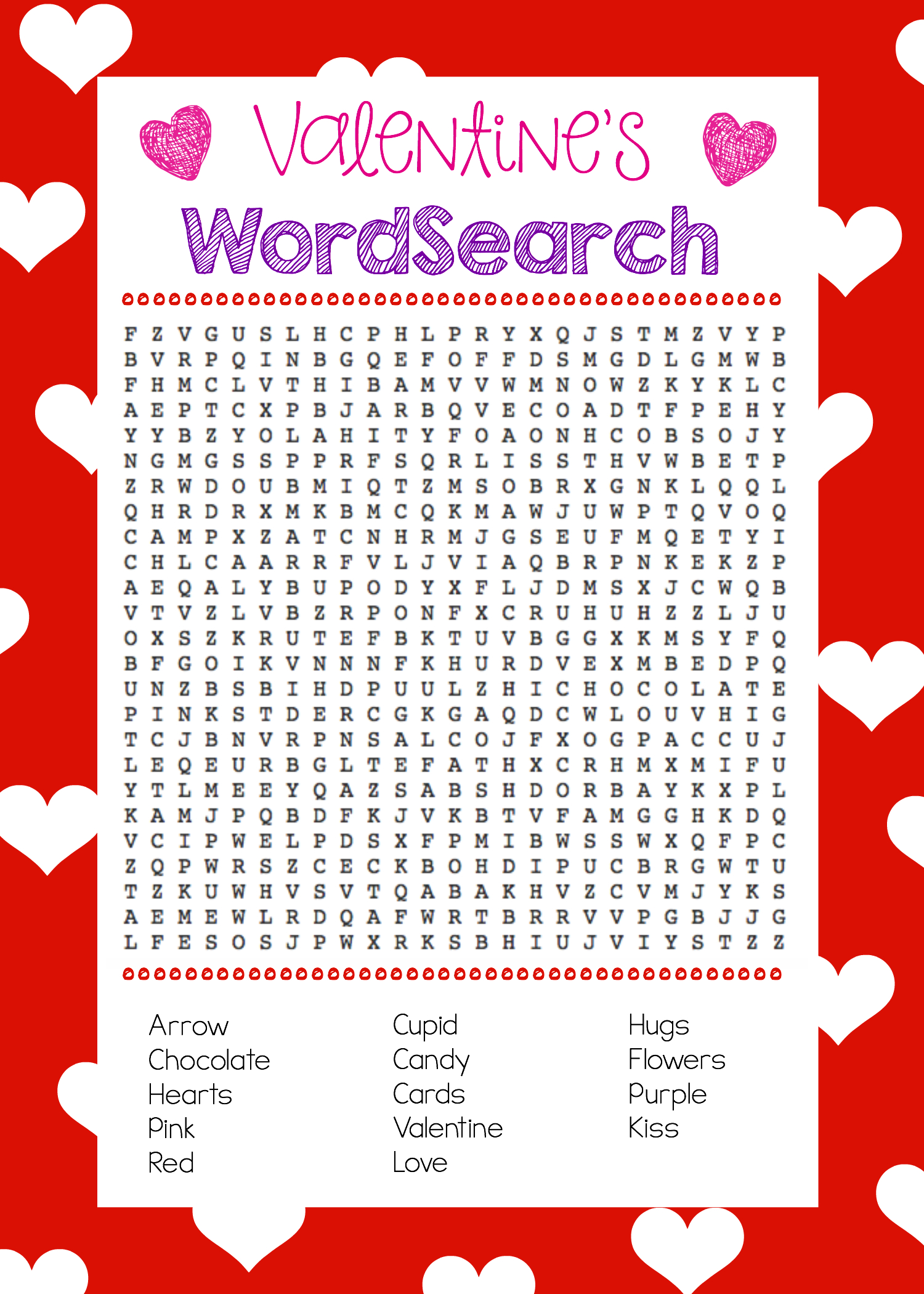 Free Printable Valentine Memory Game | Valentines Word