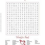 Free Printable   Valentine's Day Or Wedding Word Search