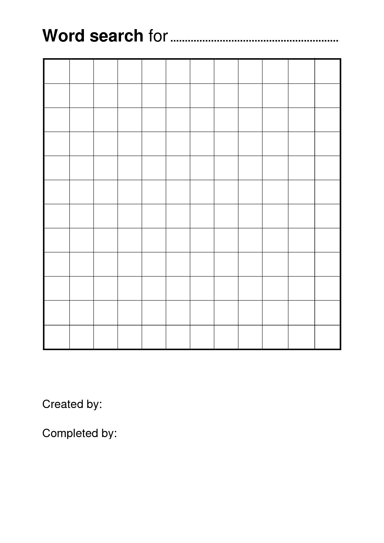 Free Printable Word Search Puzzle Templates | Word Search