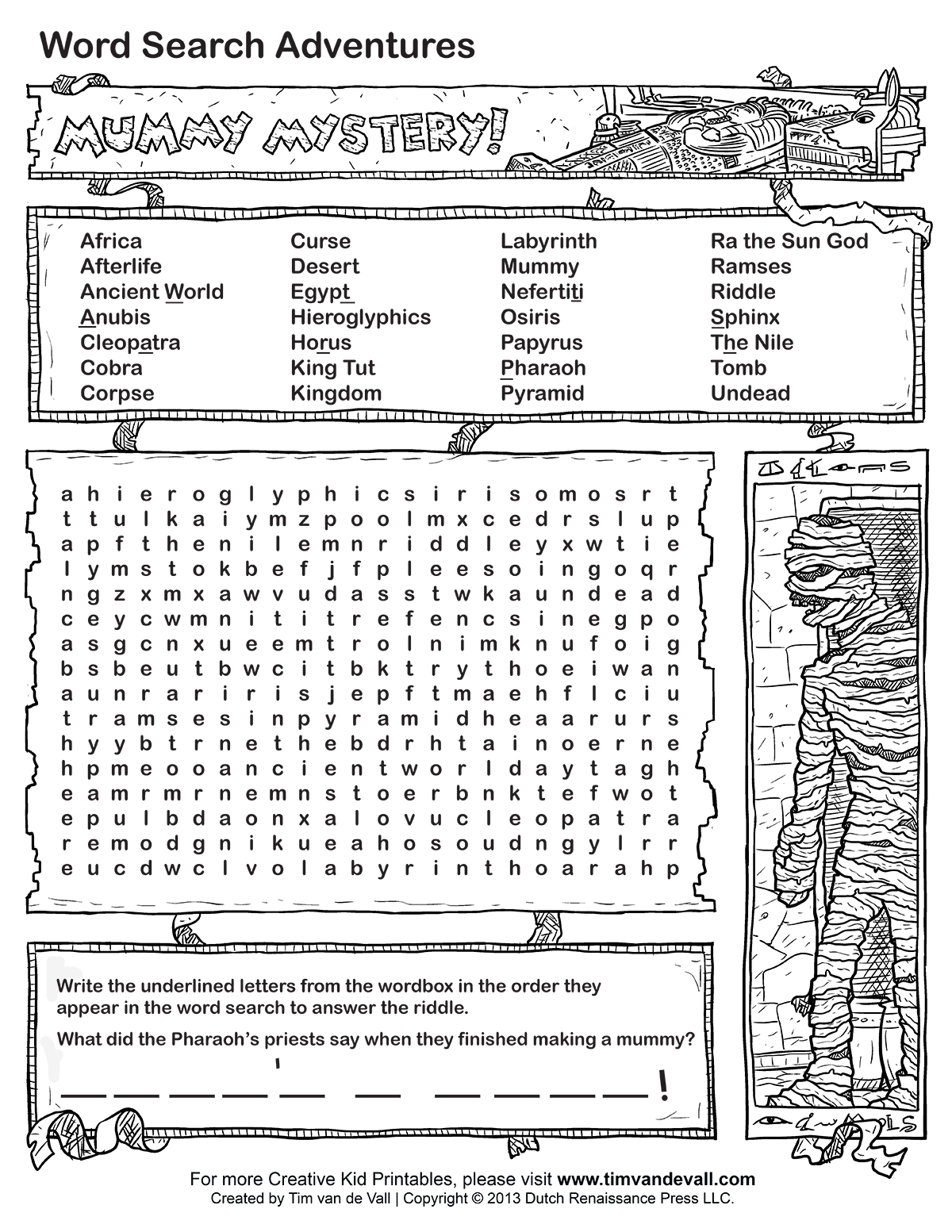 Free Printable Word Searches For Kids