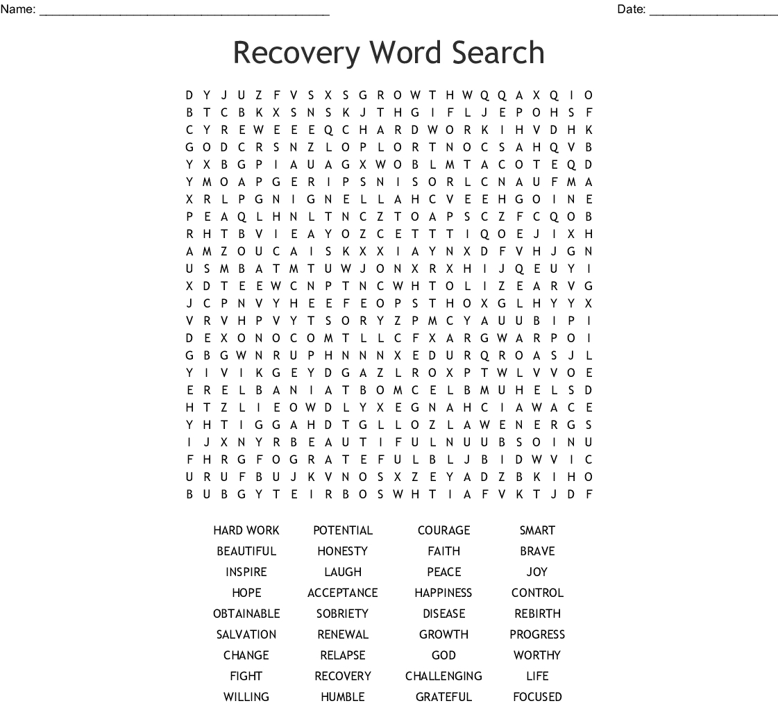 wellness recovery action plan word search wordmint word search ...