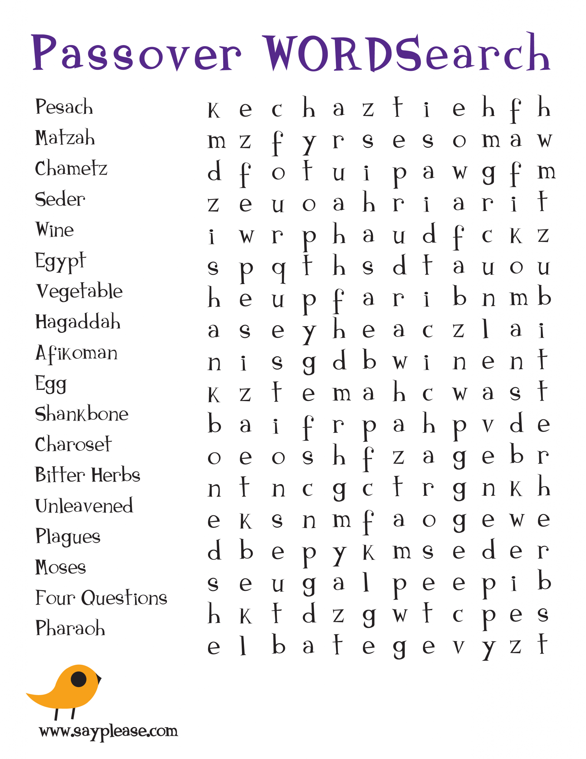 Free Seasonal Printables - Sayplease | Kids Word Search