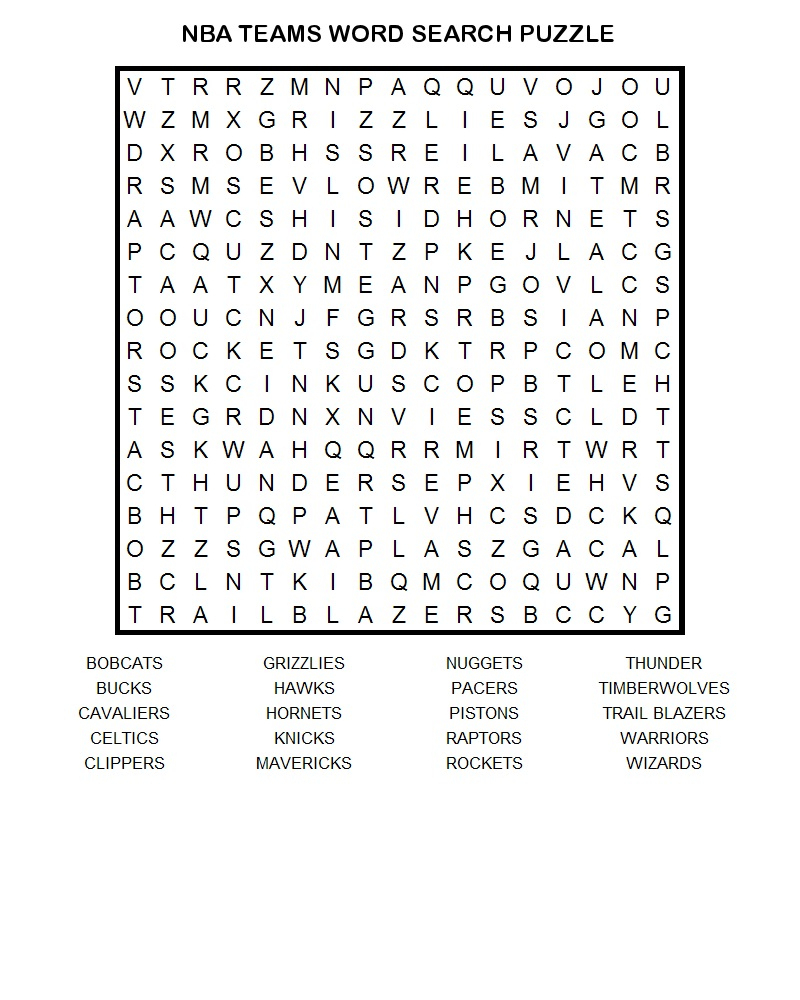Free Sport Word Searches | Activity Shelter