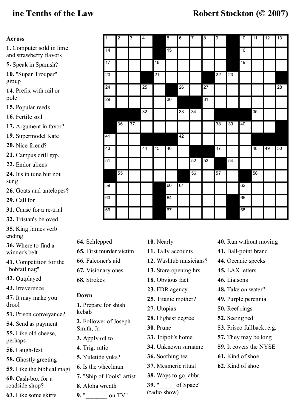 Large Print Crossword Puzzles Printable Crossword Puzzles Word