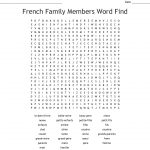 French Family Members Word Search   Wordmint