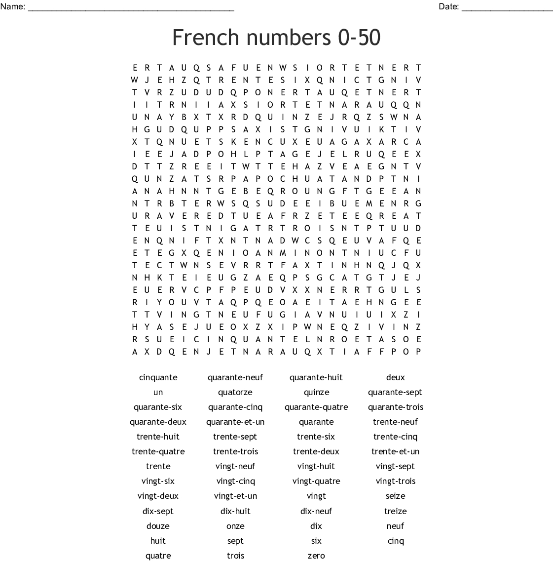 French Word Search Puzzles Printable  Word Search Printable