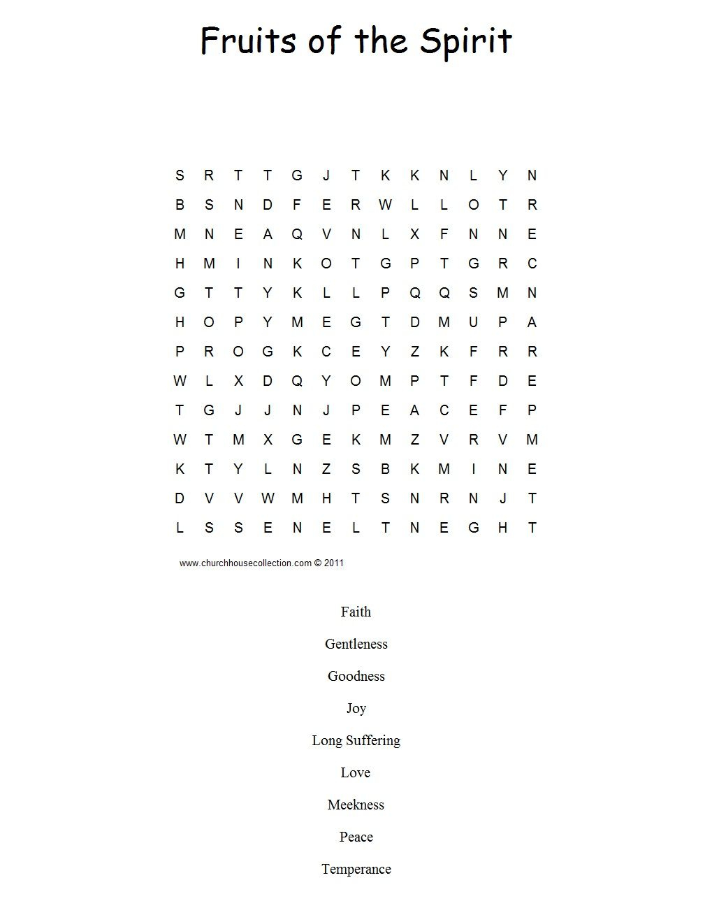 Fruits Of The Spirit Word Search | Sunday School Kids, Kids