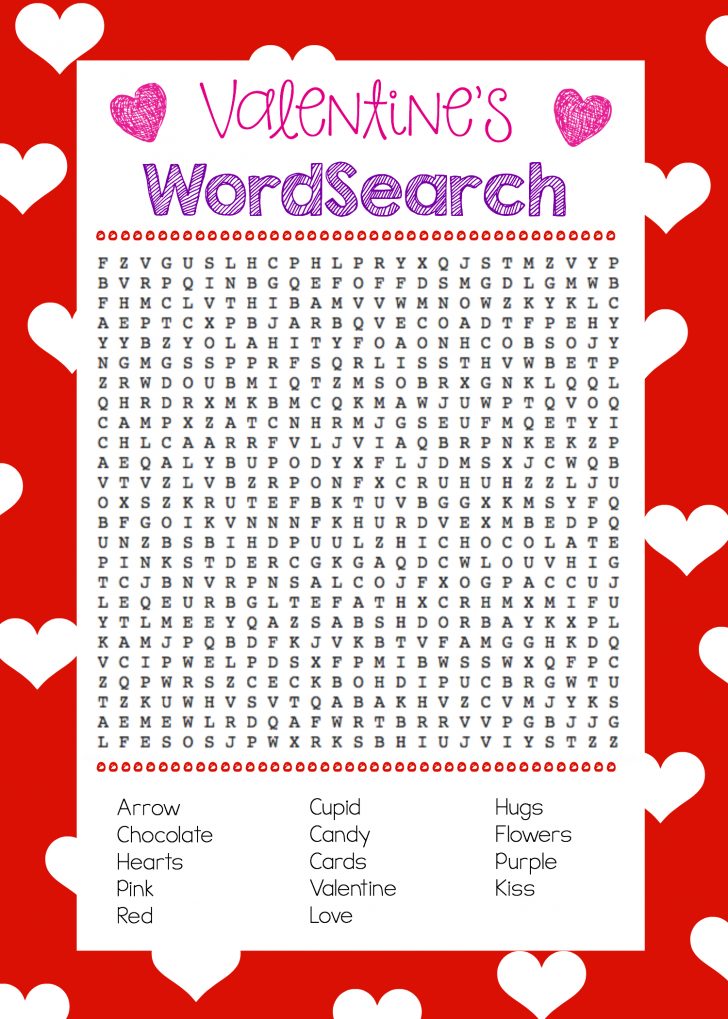 Free Printable Word Search Puzzles For Valentine's Day