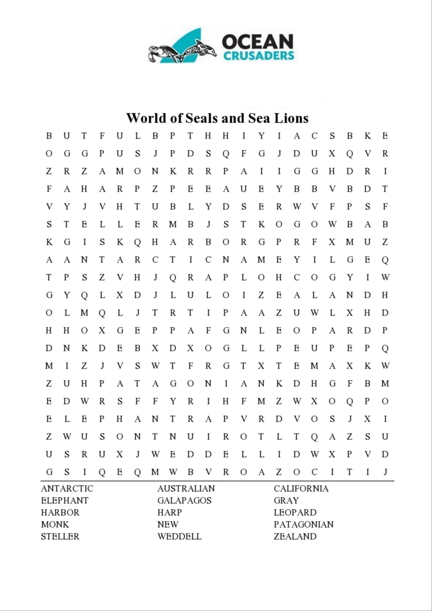 gamespuzzles ocean crusaders word search printable