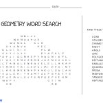 Geometry Word Search. Great For A Warm Up Activity Or An