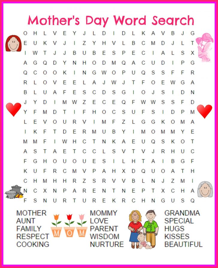 Word Search Mother's Day Printable