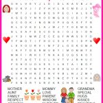 Great Day Word Search Printable | Mothers Day Coloring Pages