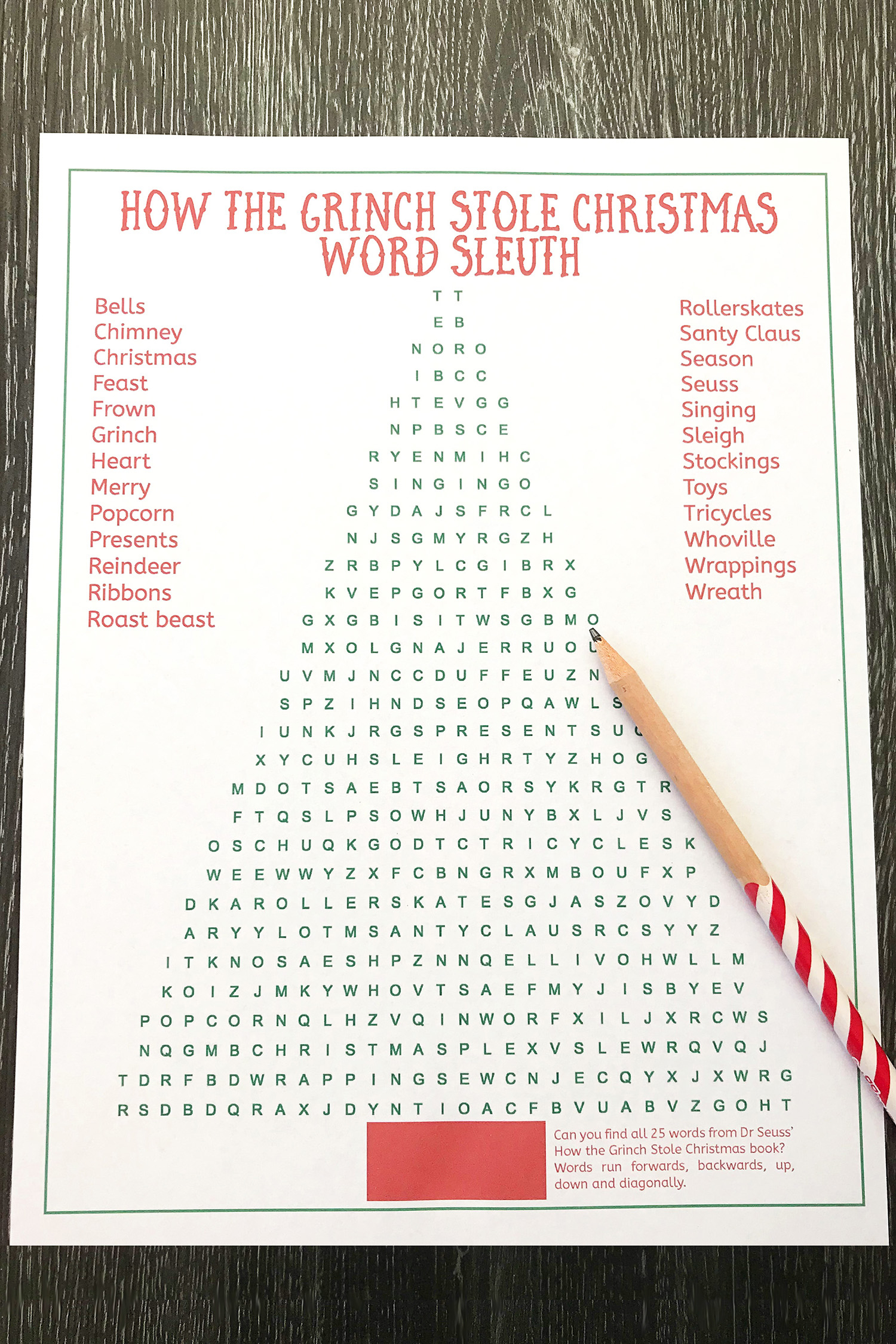 Grinch Word Search Holiday Puzzle | Pocket Occupational