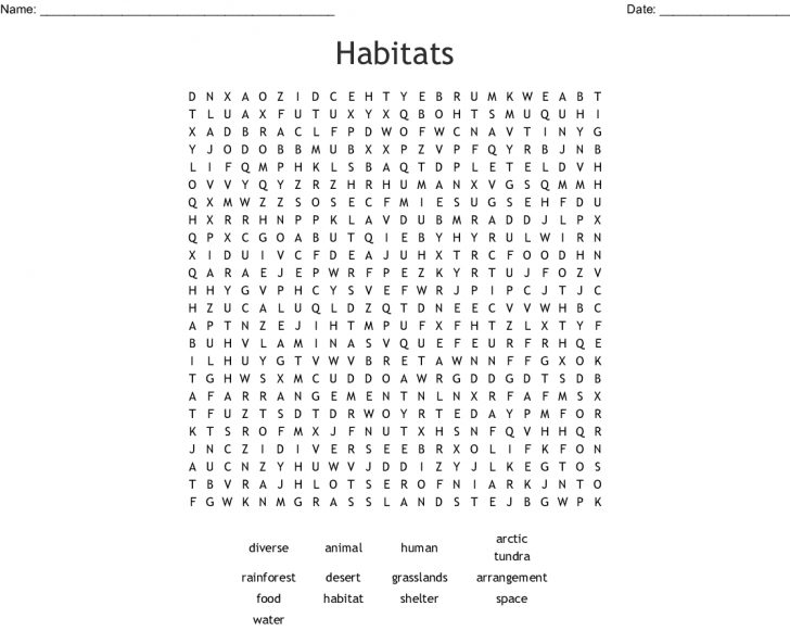 Habitats Word Search Wordmint Word Search Printable
